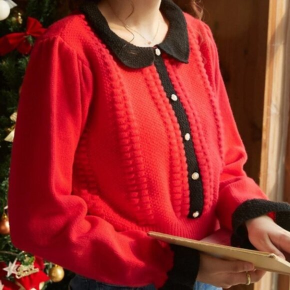 contrast trim sweater chic classic - Picture 3 of 7